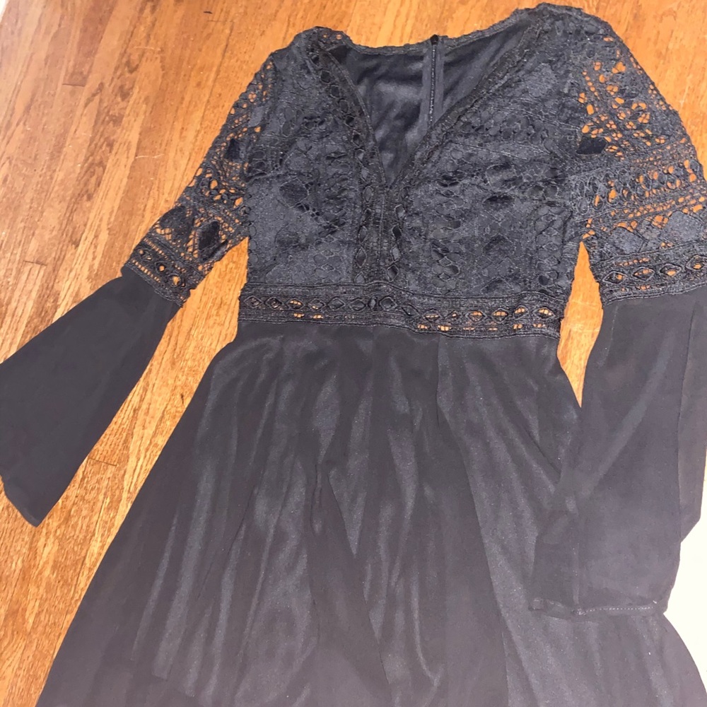 Black Lace Fit & Flare Dress